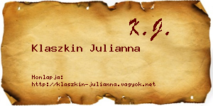 Klaszkin Julianna névjegykártya