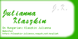 julianna klaszkin business card